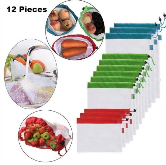 12pcs Reusable Produce Bags