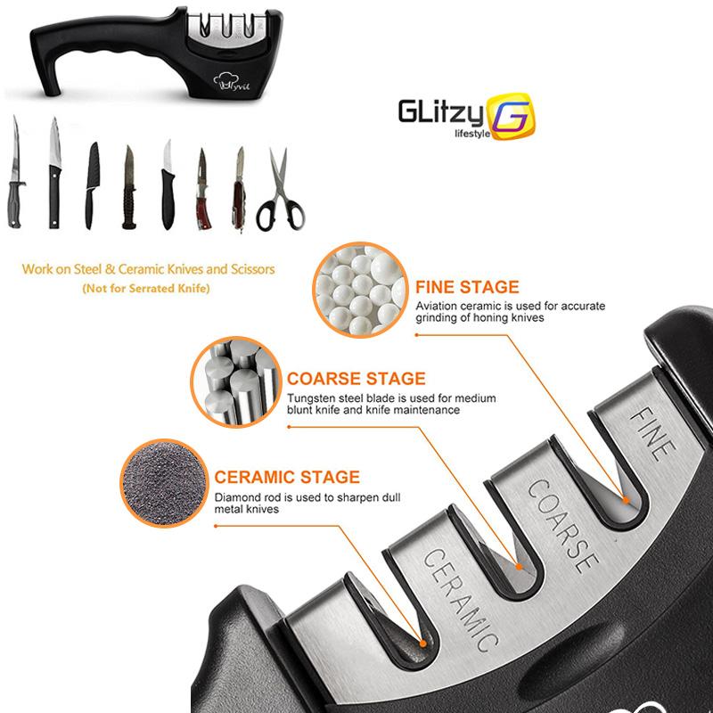 3 Stages Professional Kitchen Knife Sharpening