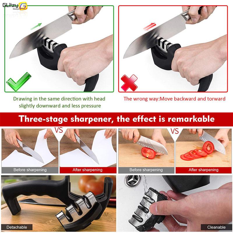 3 Stages Professional Kitchen Knife Sharpening