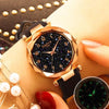 Starry Sky Dial Leather Strap Wristwatch