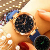 Starry Sky Dial Leather Strap Wristwatch